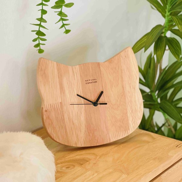 画像1: 【Natural Signature オリジナル】　猫型時計 (1)